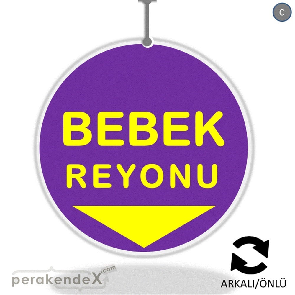 bebek reyonu yönlendirme DÖNKARTI -oval,çift yön baskı