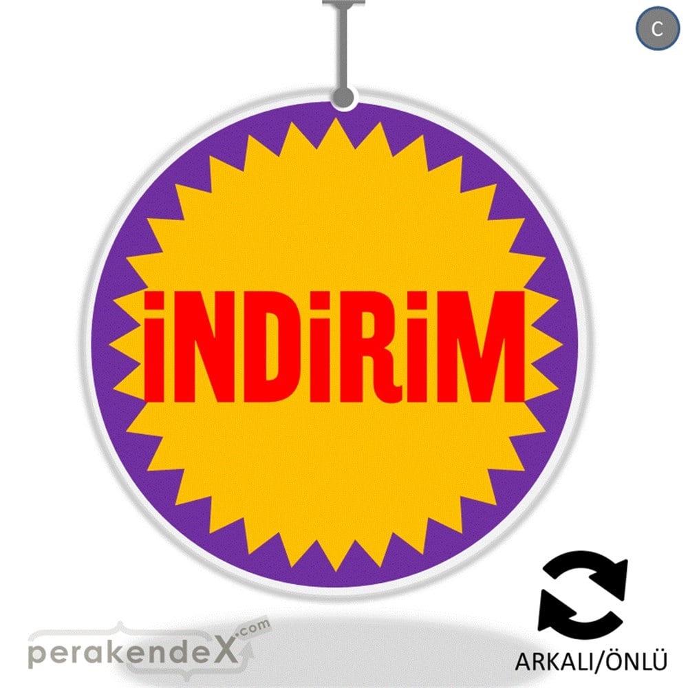 indirim DÖNKARTI -oval,çift yön baskı