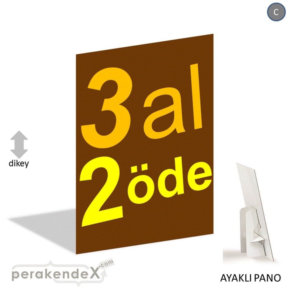 3 al 2 öde AYAKLI REKLAM PANOSU -dikdörtgen,tek yön baskı
