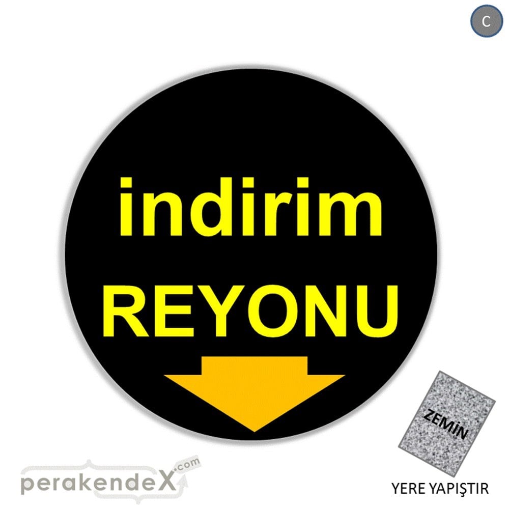 indirim reyonu YER ZEMİNE YAPIŞIR -oval,tek yön baskı