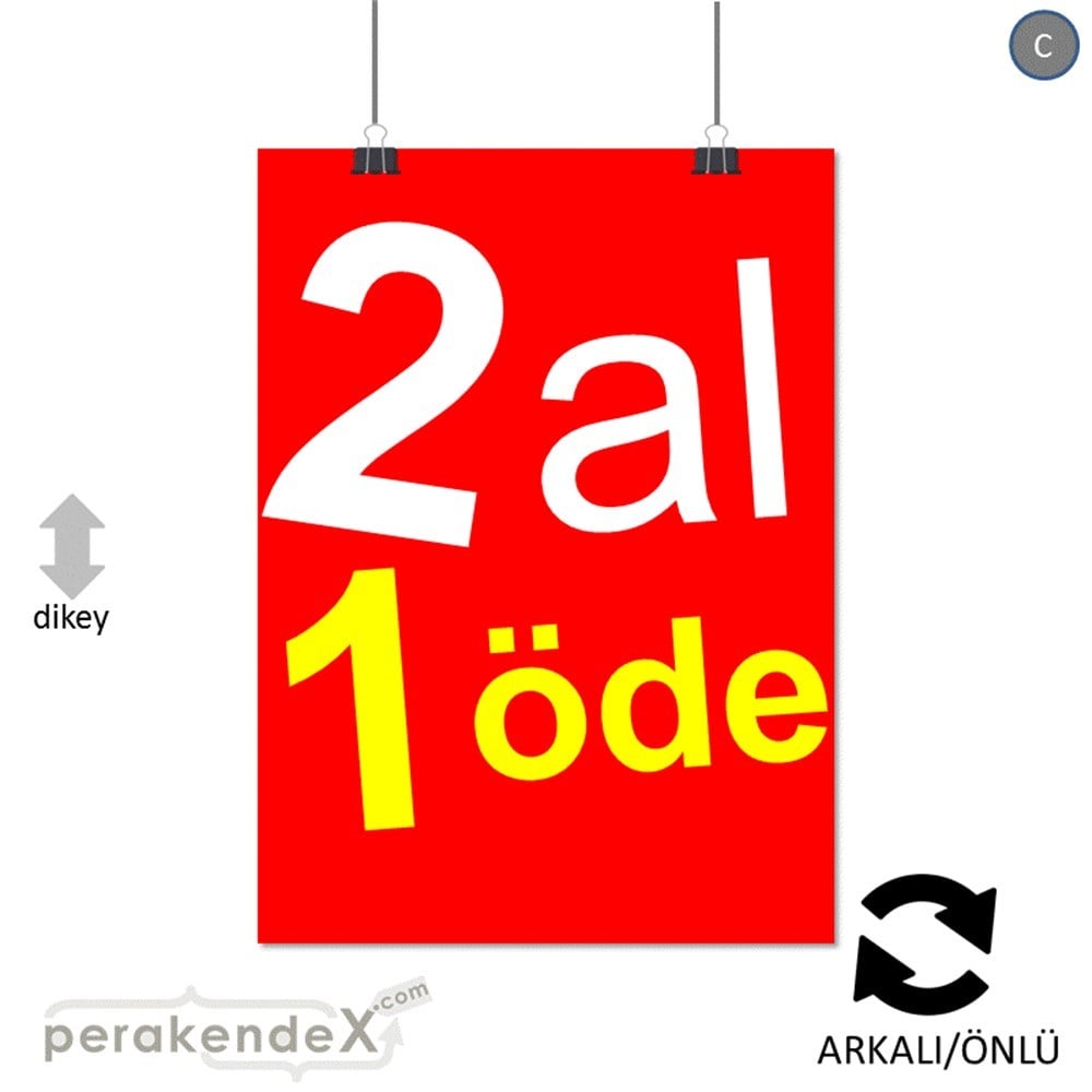 2 al 1 öde SERT PLASTİK POSTER -dikdörtgen,çift yön baskı