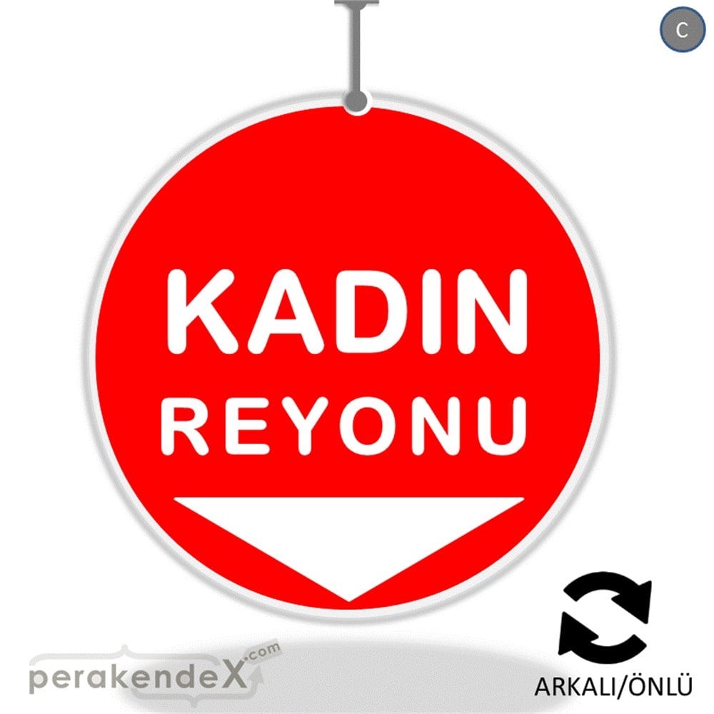 kadın reyonu yönlendirme DÖNKARTI -oval,çift yön baskı