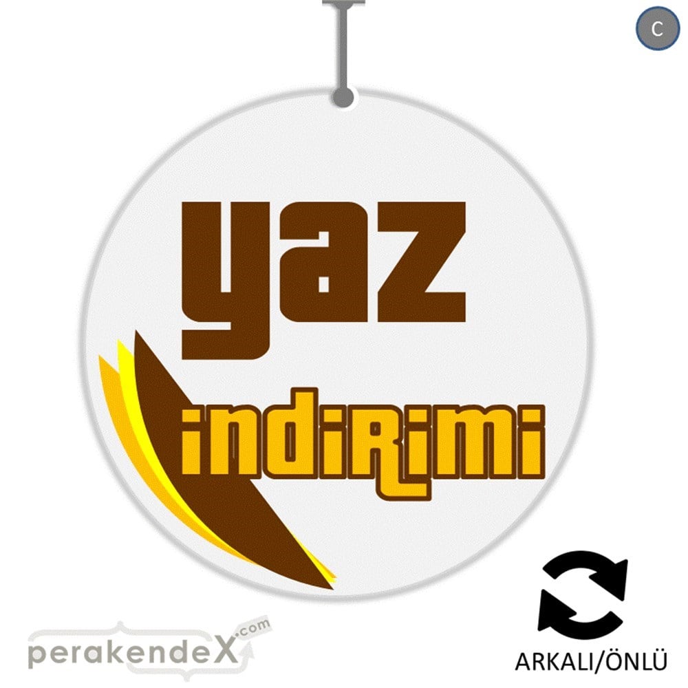 yaz indirimi DÖNKARTI -oval,çift yön baskı