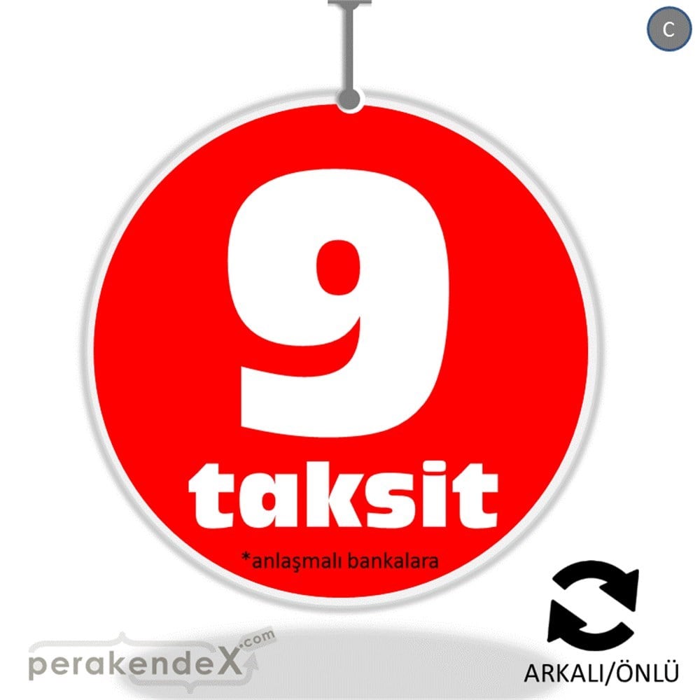 anlaşmalı bankalara 9 taksit DÖNKARTI -oval,çift yön baskı