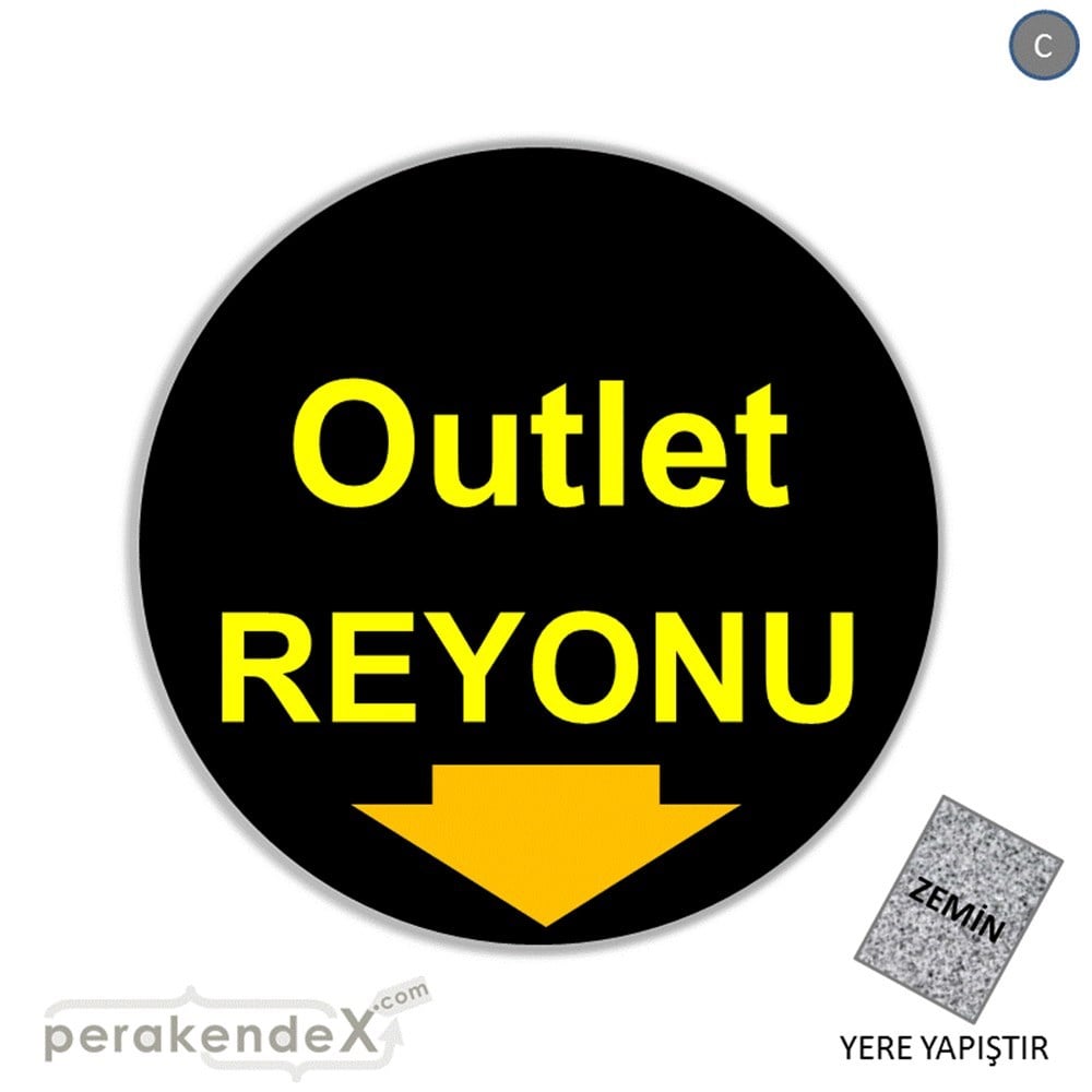 outlet reyonu YER ZEMİNE YAPIŞIR -oval,tek yön baskı