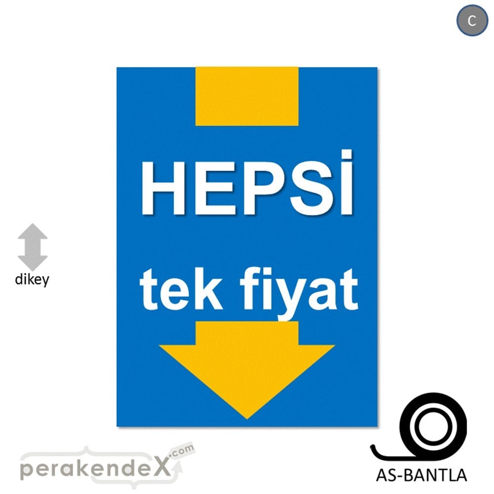 hepsi tek fiyat POSTERİ -dikdörtgen,tek yön baskı