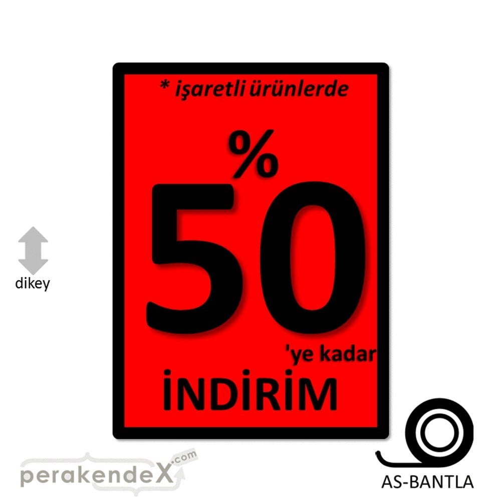 yüzde 50 ye varan indirim POSTERİ -dikdörtgen,tek yön baskı