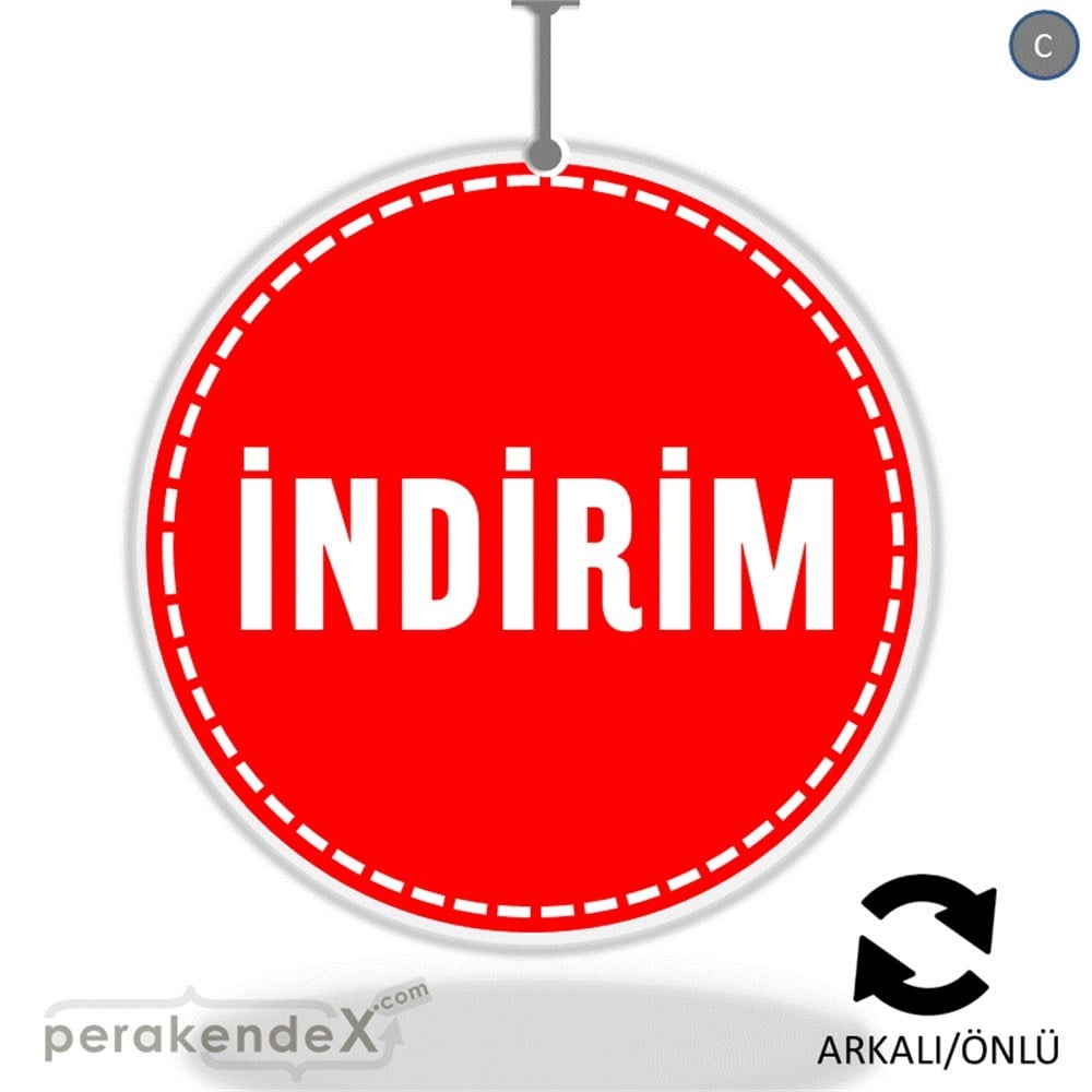 standart indirim DÖNKARTI -oval,çift yön baskı