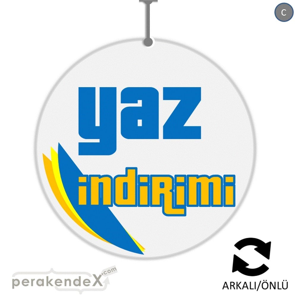 yaz indirimi DÖNKARTI -oval,çift yön baskı