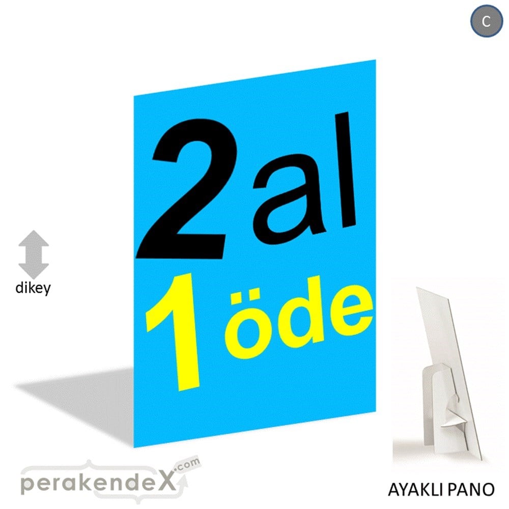 2 al 1 öde AYAKLI REKLAM PANOSU -dikdörtgen,tek yön baskı