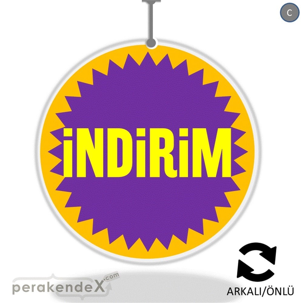 indirim DÖNKARTI -oval,çift yön baskı
