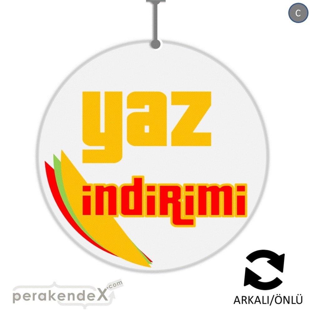 yaz indirimi DÖNKARTI -oval,çift yön baskı