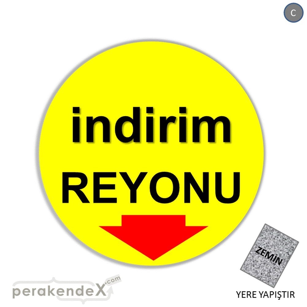 indirim reyonu YER ZEMİNE YAPIŞIR -oval,tek yön baskı