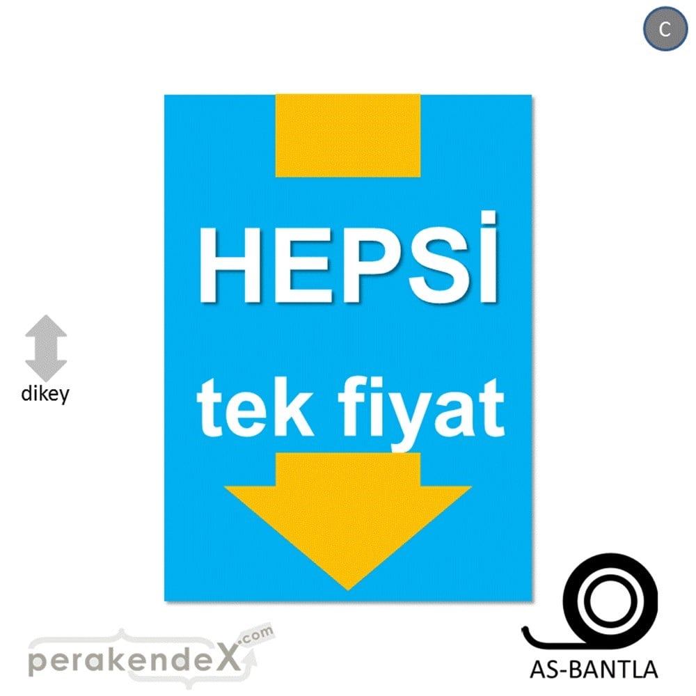 hepsi tek fiyat POSTERİ -dikdörtgen,tek yön baskı