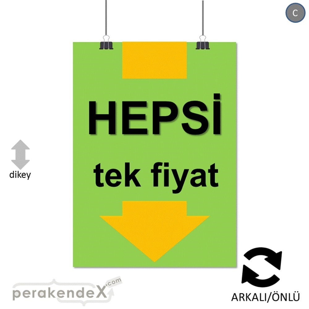 hepsi tek fiyat POSTERİ -dikdörtgen,çift yön baskı