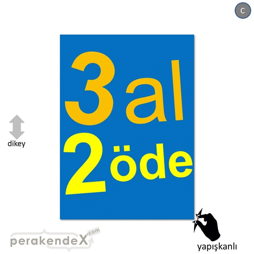 3 al 2 öde CAMA YAPIŞAN FOLYO -dikdörtgen,tek yön baskı