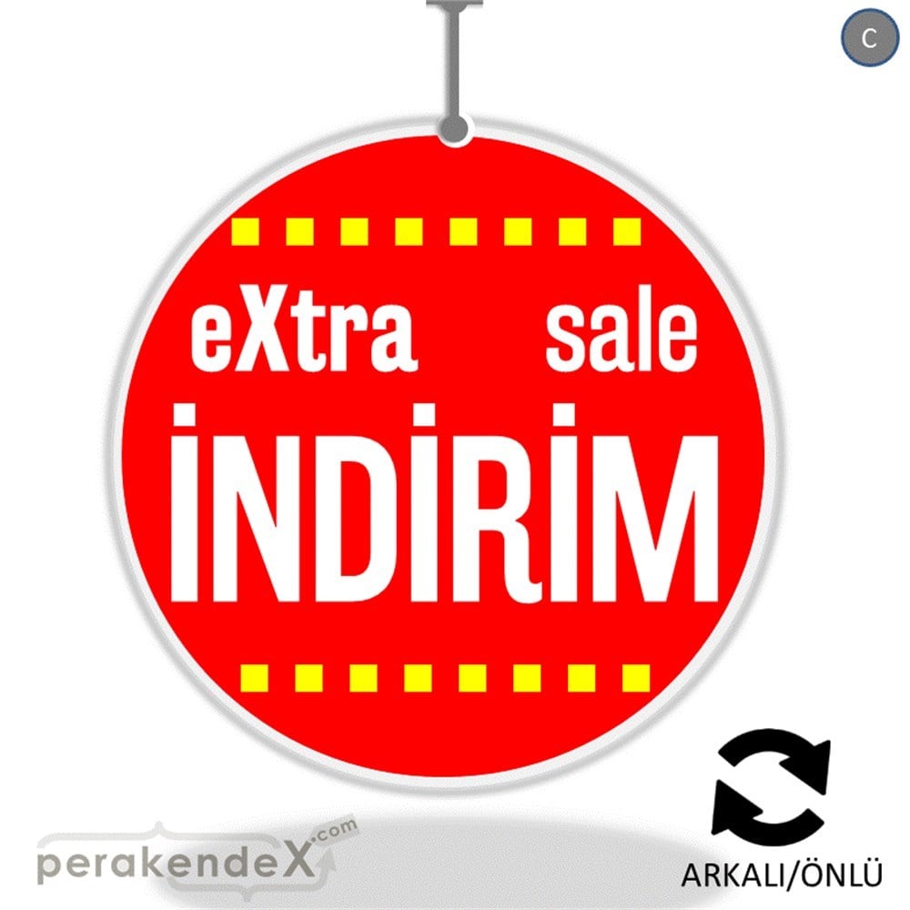 extra sale indirim DÖNKARTI -oval,çift yön baskı