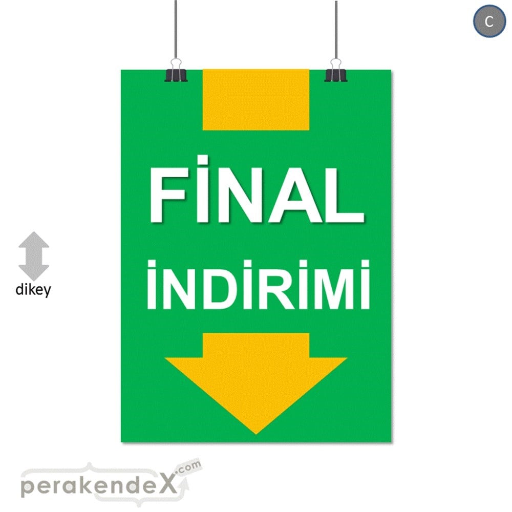 final indirimi SERT PLASTİK POSTER -dikdörtgen,tek yön baskı