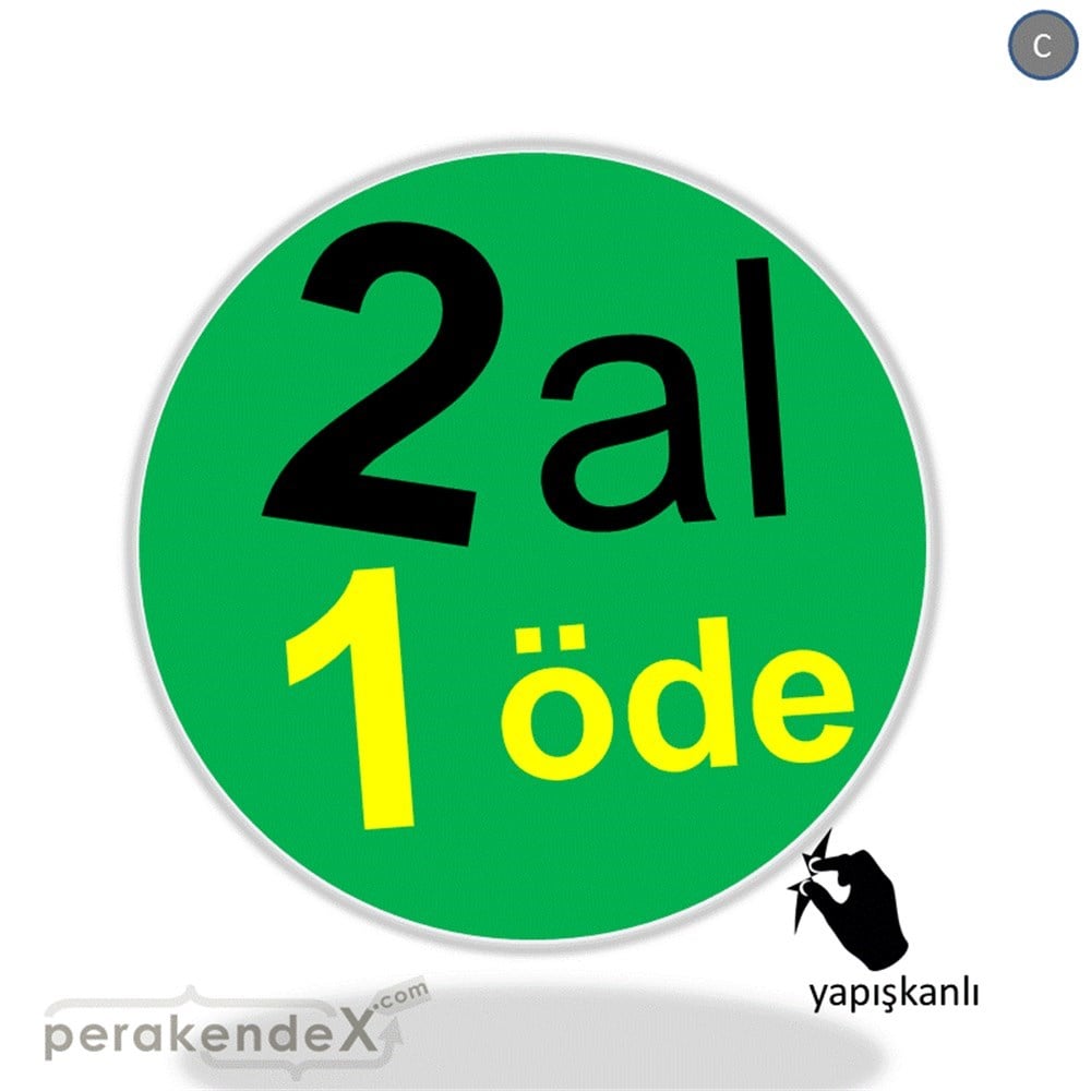 2 al 1 öde CAMA YAPIŞAN FOLYO -oval,tek yön baskı