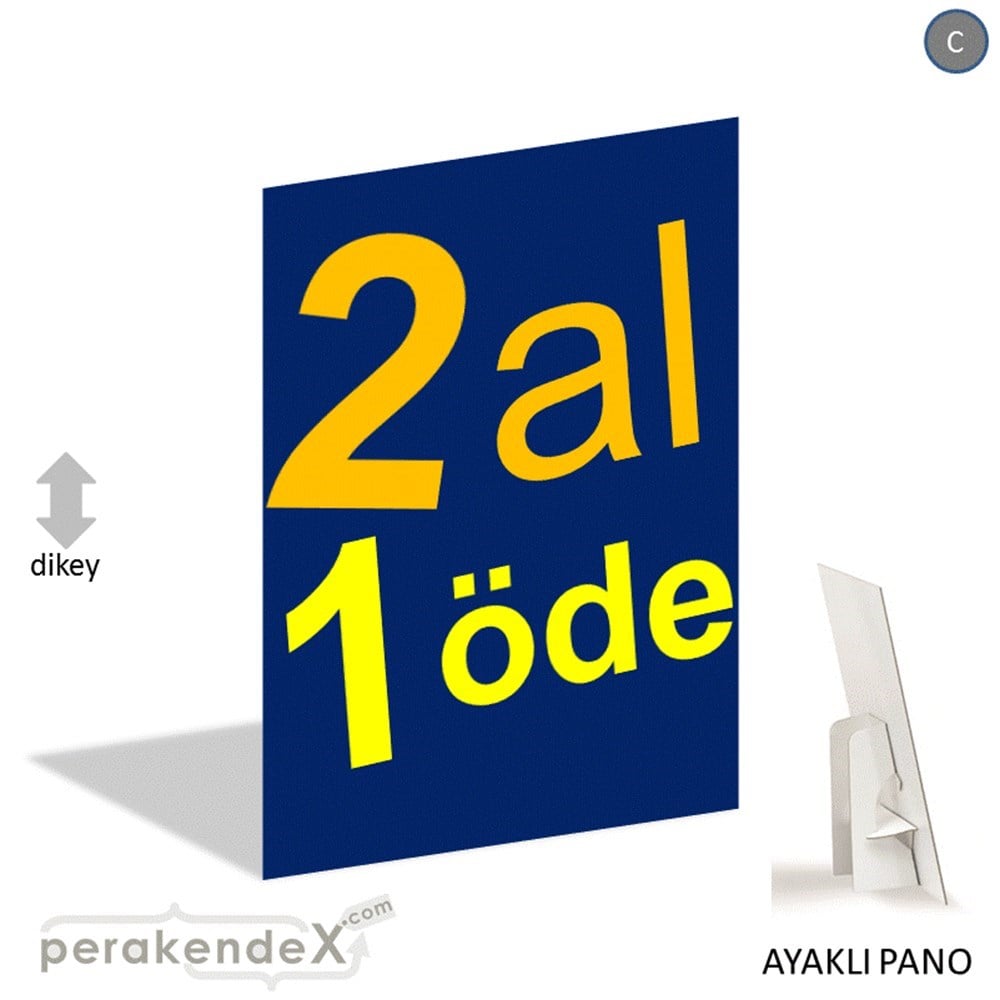 2 al 1 öde AYAKLI REKLAM PANOSU -dikdörtgen,tek yön baskı