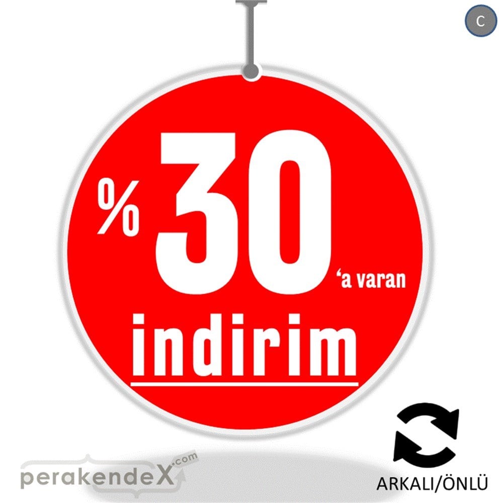 yüzde 30 a varan indirim DÖNKARTI -oval,çift yön baskı