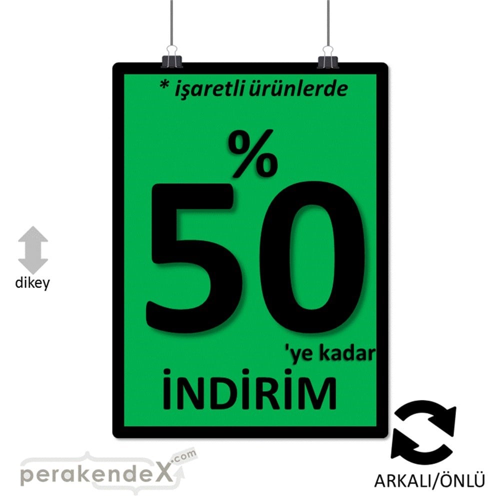 yüzde 50 ye varan indirim POSTERİ -dikdörtgen,çift yön baskı