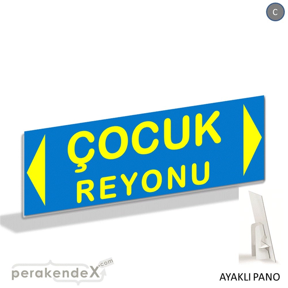 çocuk reyonu yönlendirme AYAKLI REKLAM BANNER -dikdörtgen,tek yön baskı