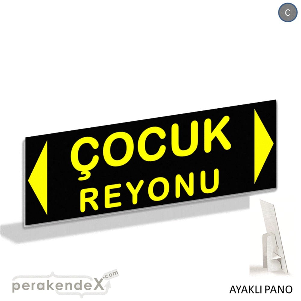 çocuk reyonu yönlendirme AYAKLI REKLAM BANNER -dikdörtgen,tek yön baskı