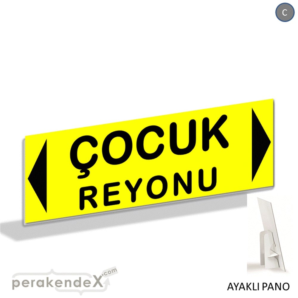 çocuk reyonu yönlendirme AYAKLI REKLAM BANNER -dikdörtgen,tek yön baskı