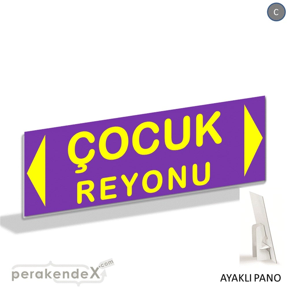 çocuk reyonu yönlendirme AYAKLI REKLAM BANNER -dikdörtgen,tek yön baskı