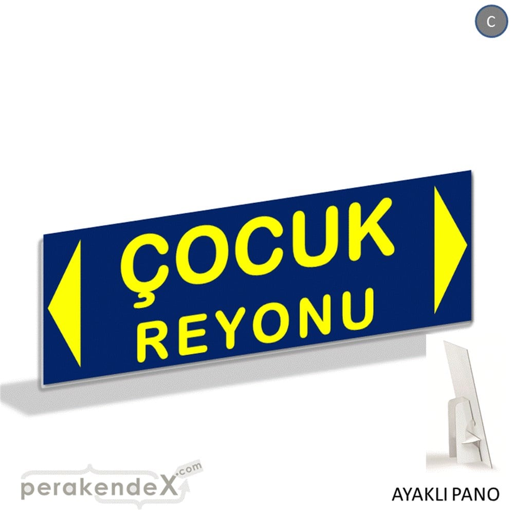 çocuk reyonu yönlendirme AYAKLI REKLAM BANNER -dikdörtgen,tek yön baskı
