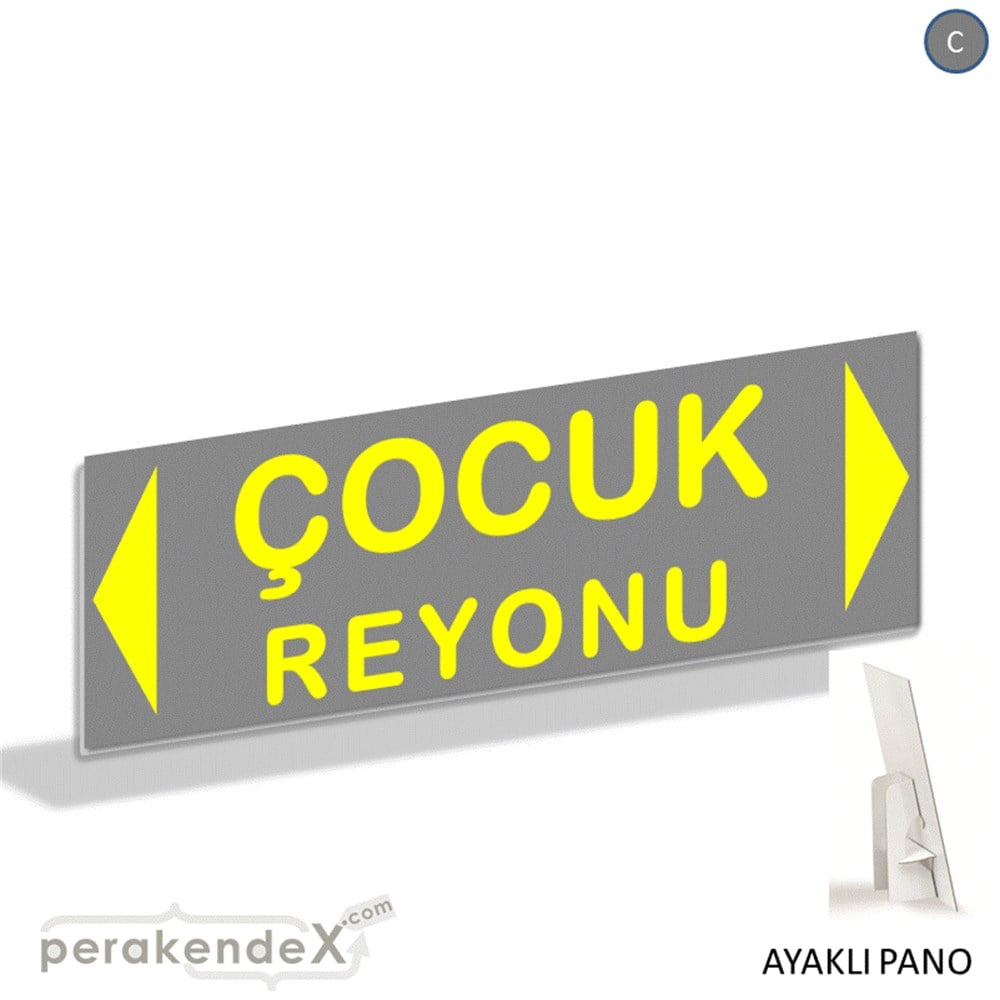 çocuk reyonu yönlendirme AYAKLI REKLAM BANNER -dikdörtgen,tek yön baskı