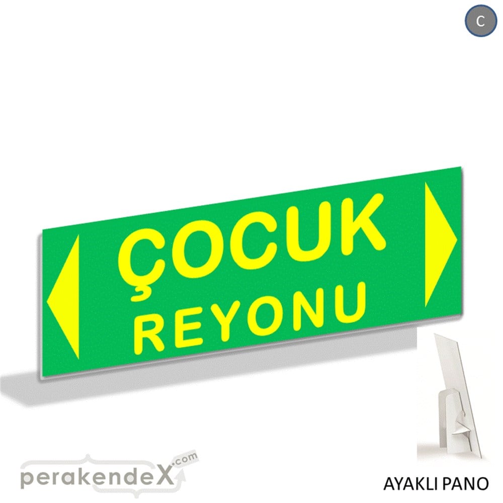 çocuk reyonu yönlendirme AYAKLI REKLAM BANNER -dikdörtgen,tek yön baskı