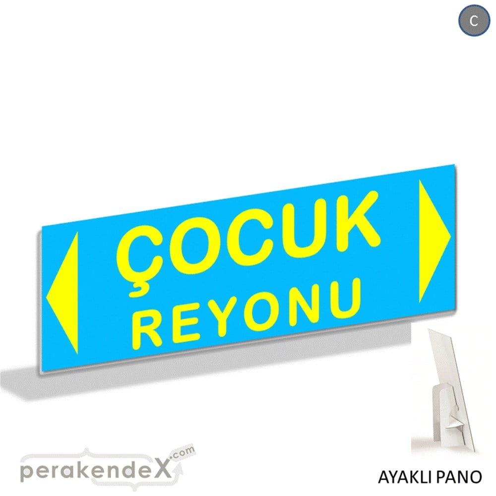 çocuk reyonu yönlendirme AYAKLI REKLAM BANNER -dikdörtgen,tek yön baskı