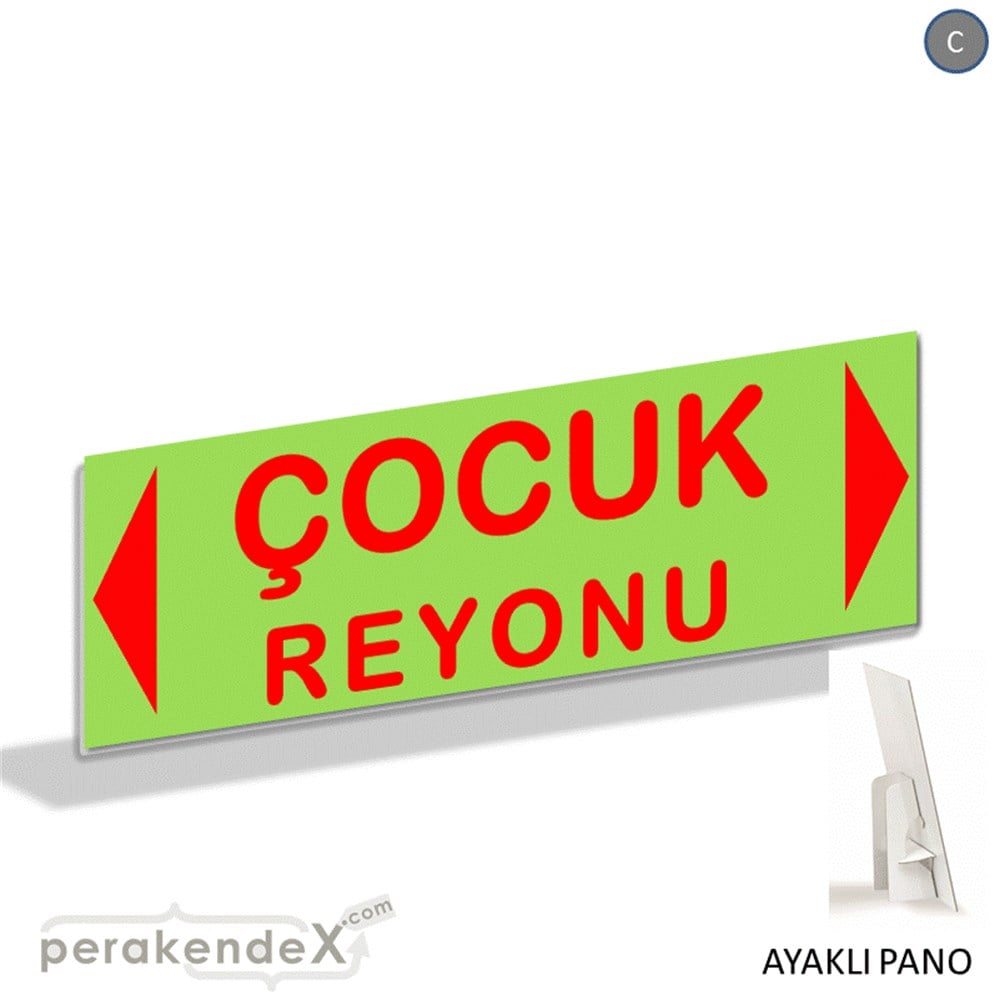 çocuk reyonu yönlendirme AYAKLI REKLAM BANNER -dikdörtgen,tek yön baskı