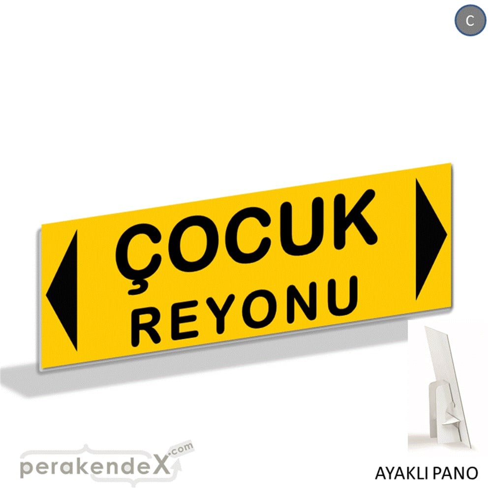 çocuk reyonu yönlendirme AYAKLI REKLAM BANNER -dikdörtgen,tek yön baskı