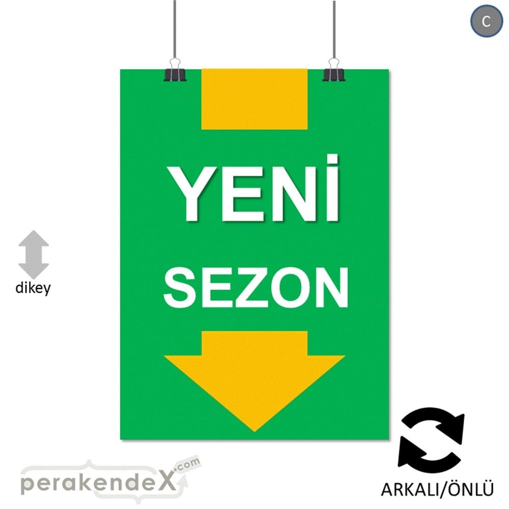 yeni sezon * SERT PLASTİK POSTER -dikdörtgen,çift yön baskı