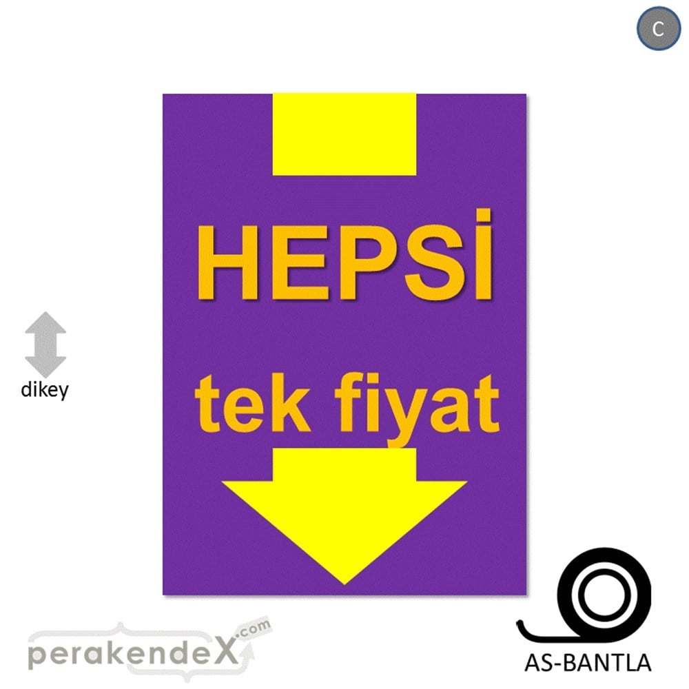 hepsi tek fiyat POSTERİ -dikdörtgen,tek yön baskı