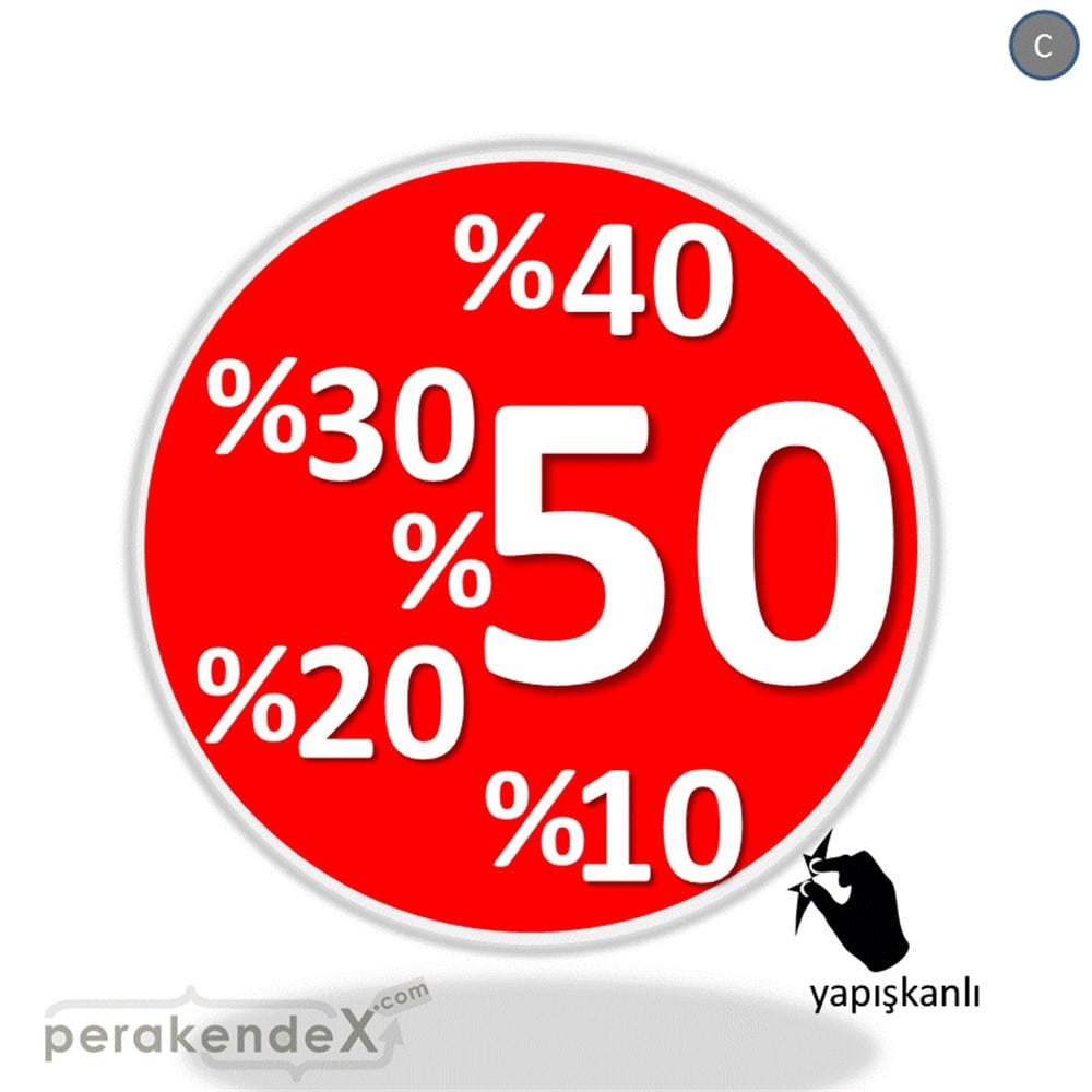 yüzde(50-40-30-20-10) indirim CAMA YAPIŞAN FOLYO -oval,tek yön baskı