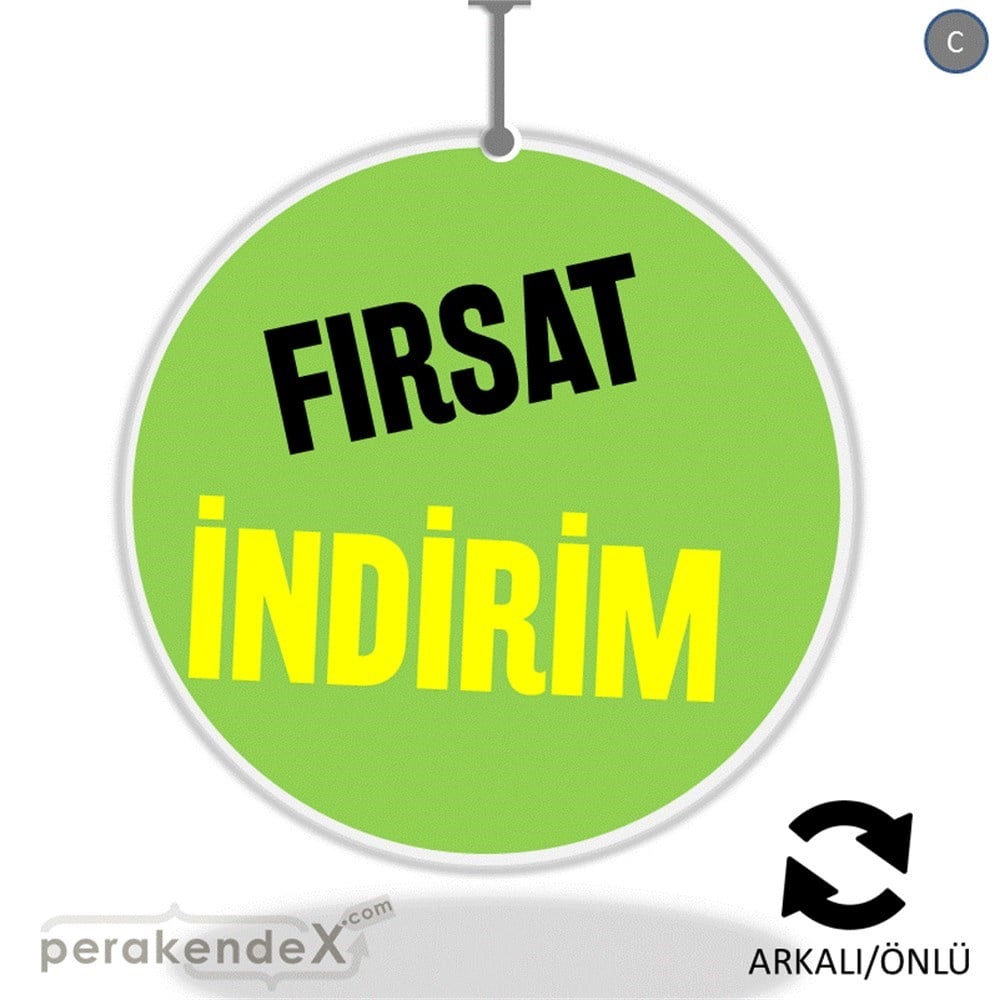 fırsat indirim DÖNKARTI -oval,çift yön baskı