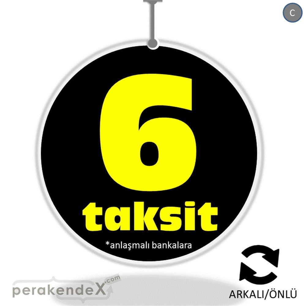 anlaşmalı bankalara 6 taksit DÖNKARTI -oval,çift yön baskı