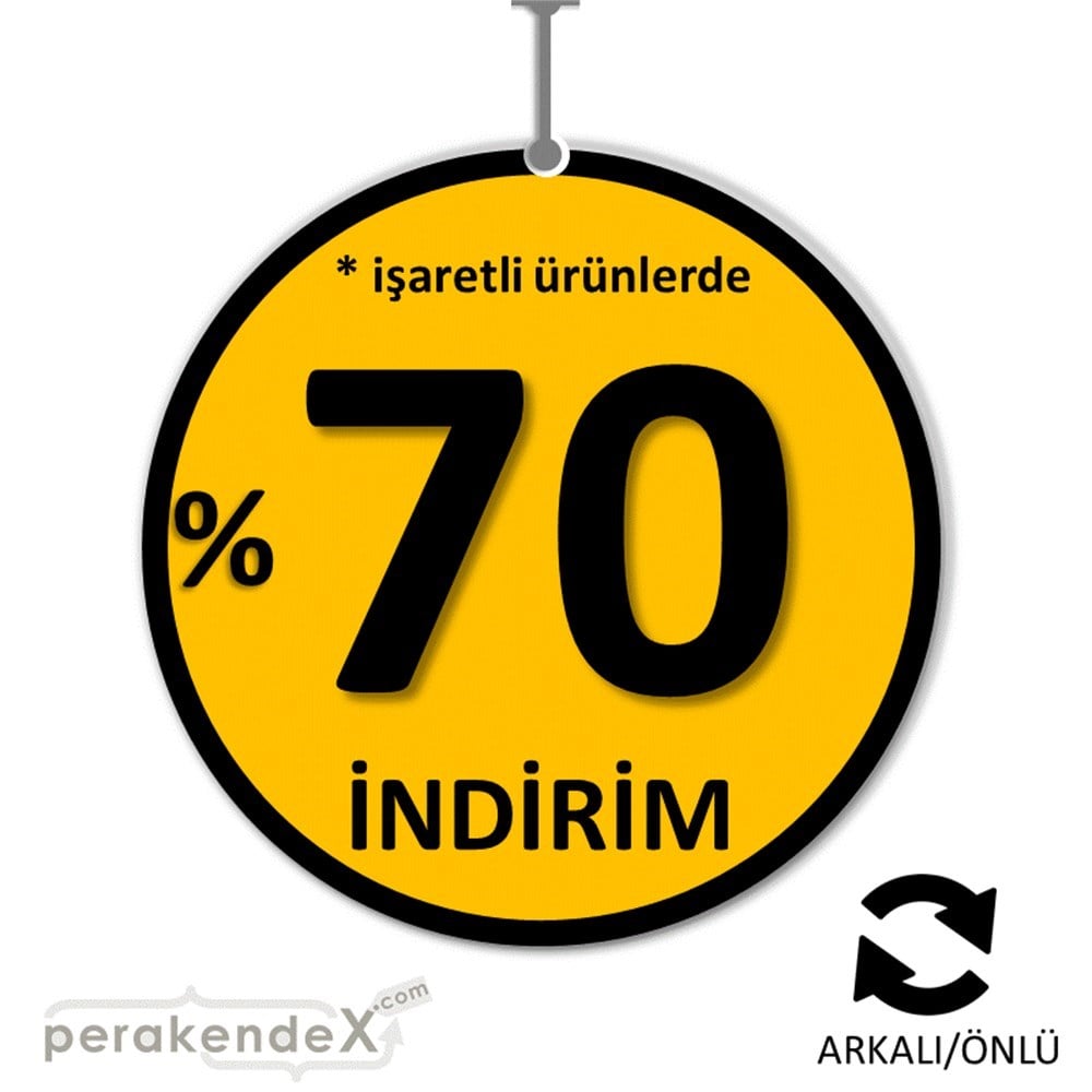 yüzde 70 indirim * işaretli ürünlerde DÖNKARTI -oval,çift yön baskı