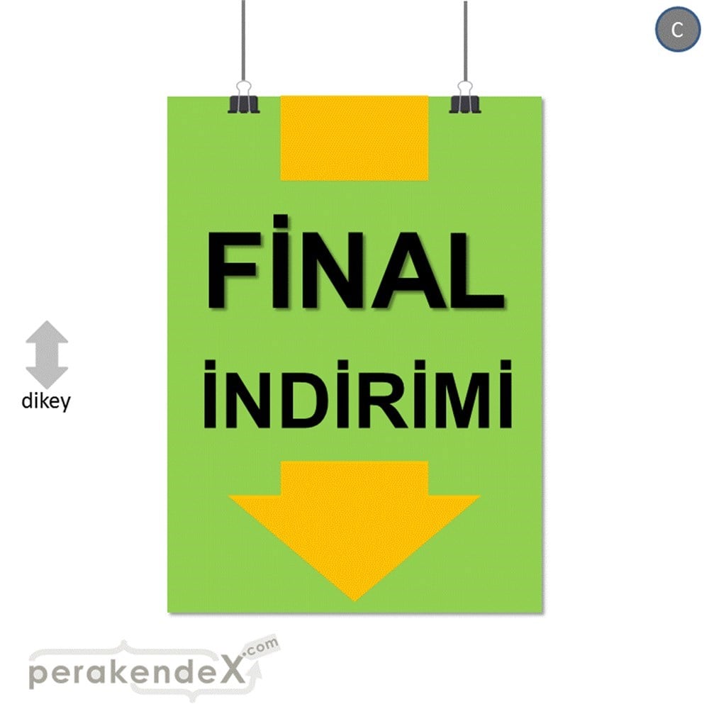 final indirimi SERT PLASTİK POSTER -dikdörtgen,tek yön baskı