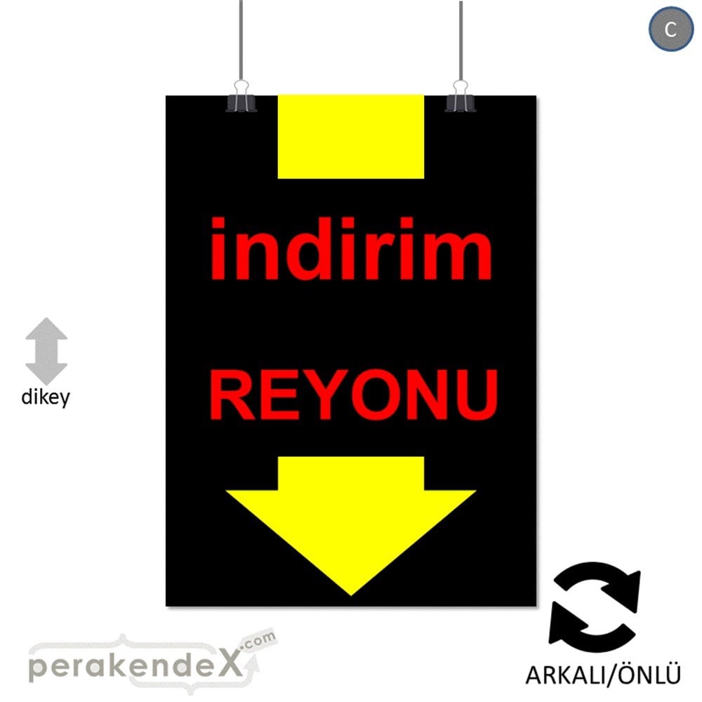 indirim reyonu SERT PLASTİK POSTER -dikdörtgen,çift yön baskı
