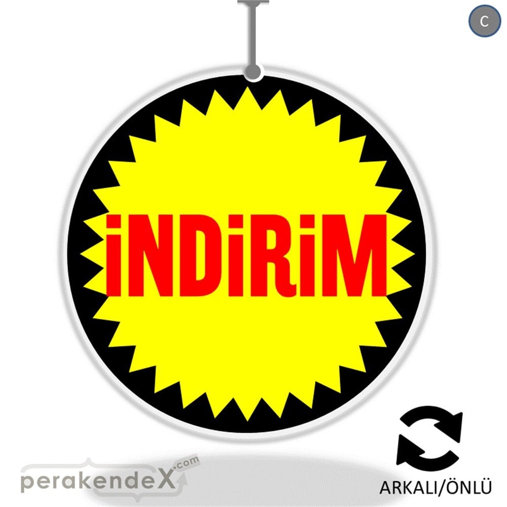 indirim DÖNKARTI -oval,çift yön baskı