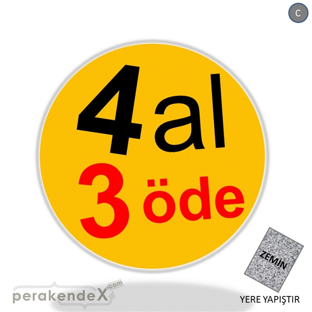 4 al 3 öde YER ZEMİNE YAPIŞIR -oval,tek yön baskı