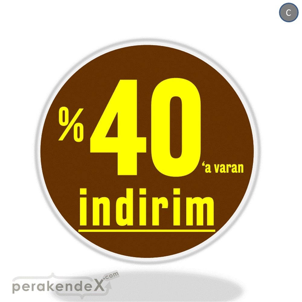 yüzde 40 a varan indirim DÖNKARTI -oval,çift yön baskı