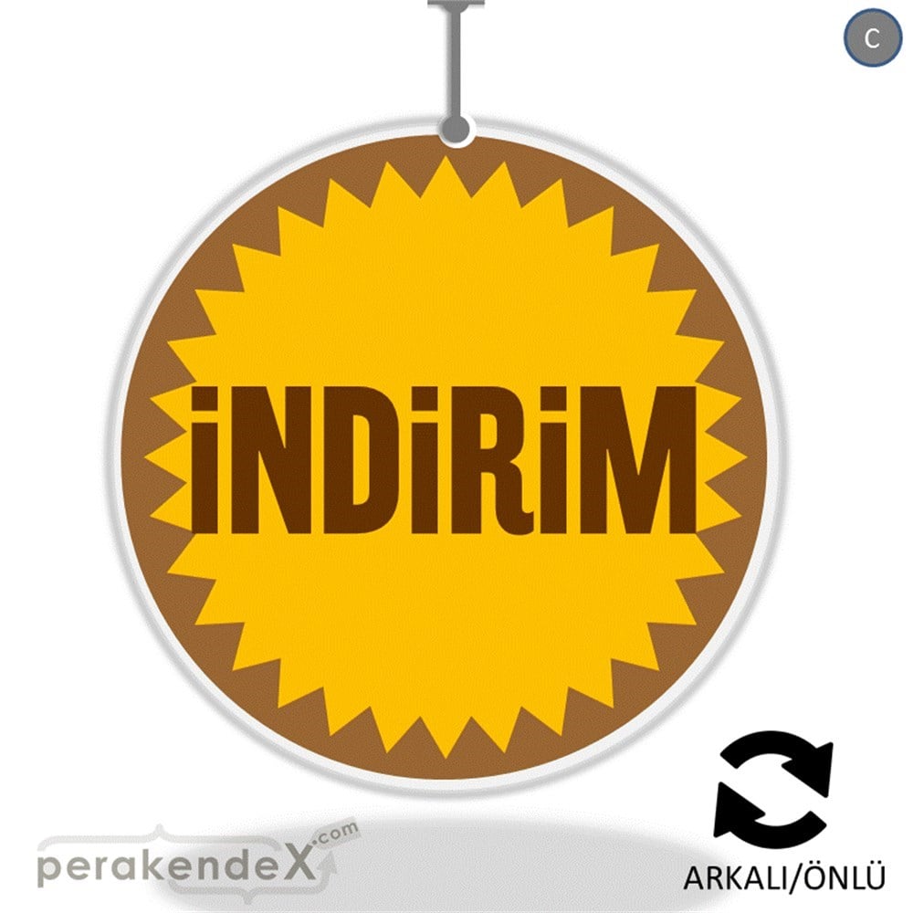 indirim DÖNKARTI -oval,çift yön baskı