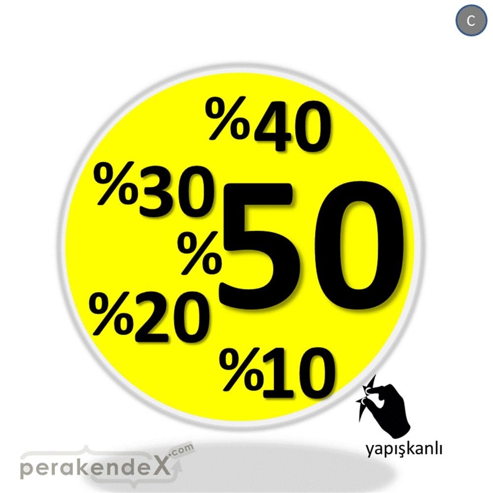 yüzde(50-40-30-20-10) indirim CAMA YAPIŞAN FOLYO -oval,tek yön baskı