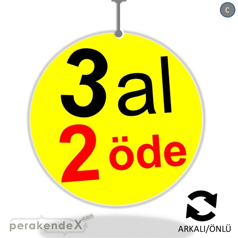 3 al 2 öde DÖNKARTI -oval,çift yön baskı
